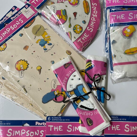 COPY - Vintage 1990 The Simpsons BIRTHDAY PARTY FAVORS/SUPPLIES  - Custom Lot - Picture 6 of 6